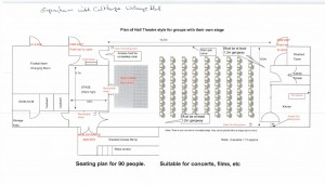 Seating plan for 90 people