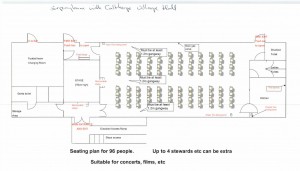 Seating plan for 96 people